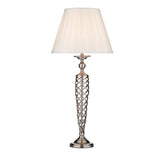 Siam Table Lamp Satin Chrome With Shade