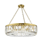 Sigourney 8 Light Pendant Satin Gold and Crystal