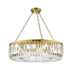Sigourney 8 Light Pendant Satin Gold and Crystal