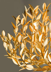 Silvius 12 Light Oval Pendant Gold Leaf