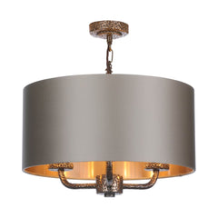 David Hunt Lighting Sloane 3Lt Pendant Bronze with Bespoke Shade SLO03