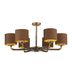 David Hunt Lighting Sloane 6LT Pendant Pewter with Shades SLO0699