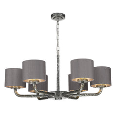 David Hunt Lighting Sloane 6LT Pendant Pewter with Shades SLO0699
