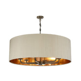 David Hunt Lighting Sloane 6LT Drum Shade Antique Brass Pendant SLO8600