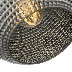 Soren 1 Light Pendant Black And Smoked Textured Glass