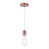1 Light Aged Copper E27 Suspension With Clear Cable