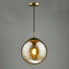 Ripple Pendant Bronze and Champagne Glass