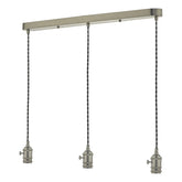 3 Light Bar Suspension Antique Chrome With Grey Cable