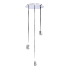 3 Light Polished Chrome E27 Suspension Cluster