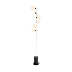 Spiral 6 Light Floor Lamp Matt Black