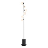 Spiral 6 Light Floor Lamp Matt Black With Opal Glass