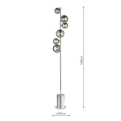 Spiral 6 Light Floor Lamp Polished Chrome