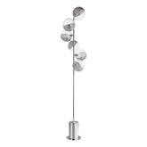 Spiral 6 Light Floor Lamp Polished Chrome With Smoked/Clear Ribbed Glass