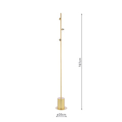 Spiral 3 Light Floor Lamp Matt Gold Base Only