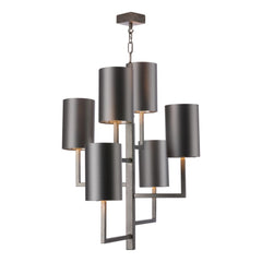 Spruce 6 Light Pendant in Antique Silver