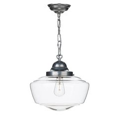 David Hunt Lighting Stowe Pendant Satin Chrome Clear Glass STO0146