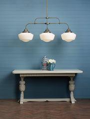 David Hunt Lighting Stowe Opal Glass Triple Bar Antique Brass STO0312