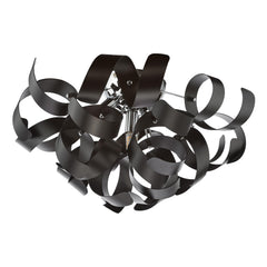 Swash 4 Light Flush Polished Chrome With Black Ribbons