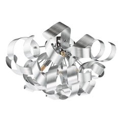 Swash 4 Light Flush Polished Chrome With Aluminium Ribbons
