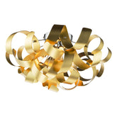 Swash 4 Light Flush Polished Chrome With Gold Ribbons