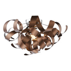 Swash 4 Light Flush Polished Chrome With Copper Ribbons