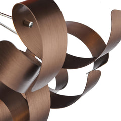 Swash 4 Light Flush Polished Chrome With Copper Ribbons