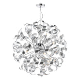 Swash 12 Light Pendant Polished Chrome With Aluminium Ribbons