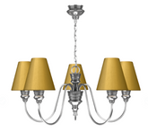 David Hunt Lighting Doreen 5 Light Chandelier Pewter Bespoke Shades