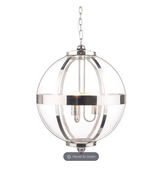 Laura Ashley Odiham Globe Lantern Polished Nickel Large