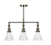 Laura Ashley Isaac 3 Light Bar Island Pendant Antique Brass