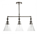 Laura Ashley Isaac 3 Light Bar Island Pendant Satin Nickel