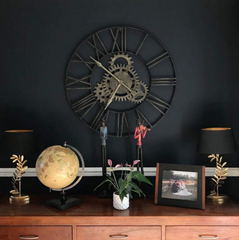 Laura Ashley Archer table Lamp Leaf Gold With Navy Shade