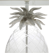 Laura Ashley Pineapple Table Lamp Clear Cut Glass & Brushed Chrome With Shade