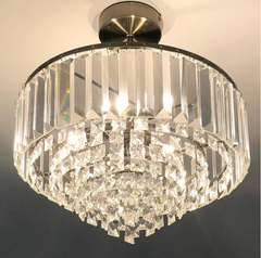 Laura Ashley Vienna 3 Light Flush Crystal Antique Brass