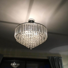 Laura Ashley Vienna 3 Light Flush Crystal Antique Brass