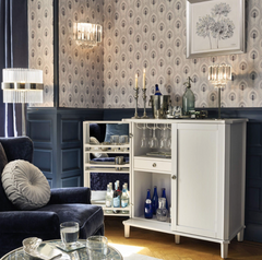 Laura Ashley Vienna Table Lamp Polished Chrome and Crystal