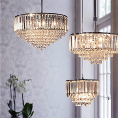 Laura Ashley Vienna 3 Light Semi Flush Crystal Polished Chrome