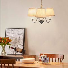Laura Ashley Ellis 3 Light Grey Pendant with Shades