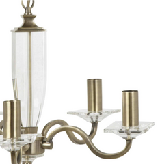Laura Ashley Carson 5 Light Chandelier Antique Brass