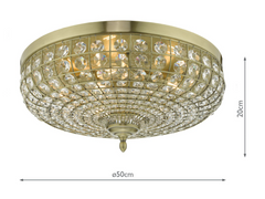 Asmara 5 Light Flush Antique Brass ASM5475 Dar Lighting