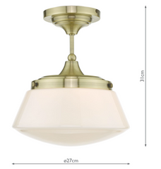 Caden Bathroom Ceiling Light Antique Brass CAD0175 Dar Lighting