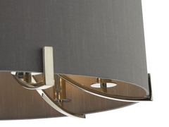 Veyron 6 Light Pendant Polished Nickel grey Shade Dar Lighting VEY0639
