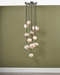 Mikara 12 lt Cluster 2.5m with Marble Effect Glass Dar Lighting MIK1250