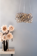 Sewanee 3 Light Pendant Smoked Crystal Polished Chrome Dar Lighting