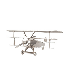 Shiny Nickel Decorative Aeroplane