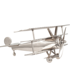 Shiny Nickel Decorative Aeroplane