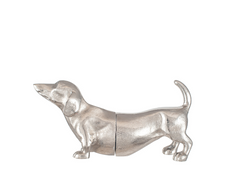 Silver Metal Sausage Dog Book Ends