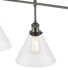 Ray 3 Light Bar Pendant Antique Nickel Clear Glass dar lighting