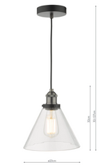 Ray Single Pendant Antique Nickel Clear Glass dar lighting