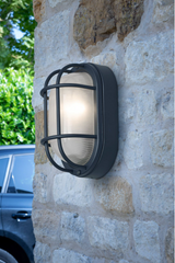 Salcombe Small Outdoor Wall Light Matt Black IP44 Dar Lighting